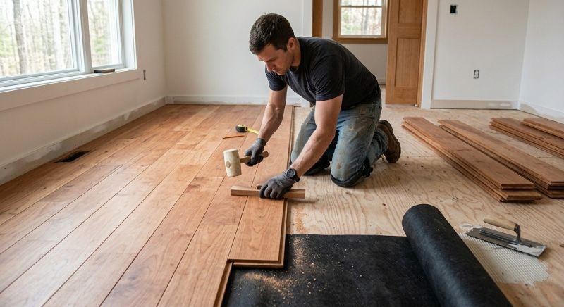 Cherry Floor Installation in Pendleton, SC