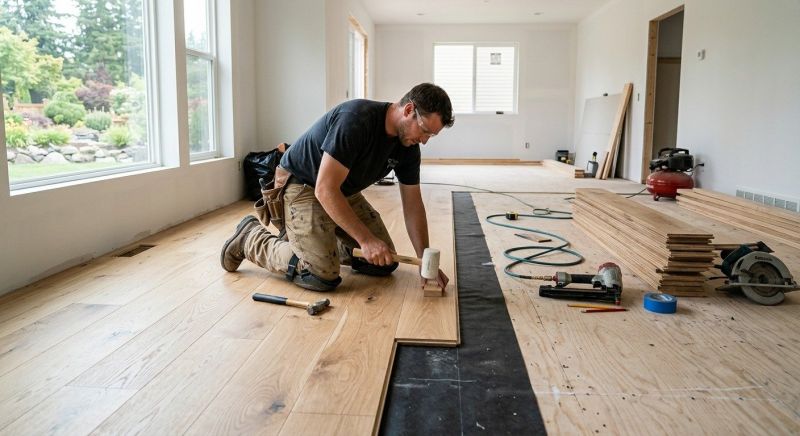 White Oak Floor Installation in Seneca, SC